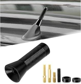 Car Short Antenna, 1.37" Carbon Fiber Antennas Replacement with Aluminum Screw, AM/FM Radio Reception Antenna for Most Cars, SUVs and Trucks, Universal Accessories (Short)