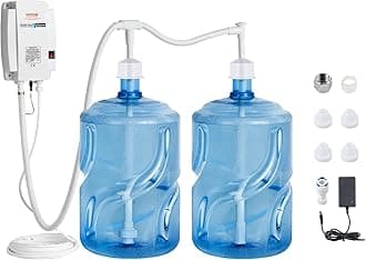 Bottled Water Dispenser Pump System, 2x5 Gallon Dispensing System, Automatic Electric Water Dispenser, Double-Pipe Water Jug Pump, Compatible Use with Coffee/Tea Machine, Refrigerator, Ice Maker