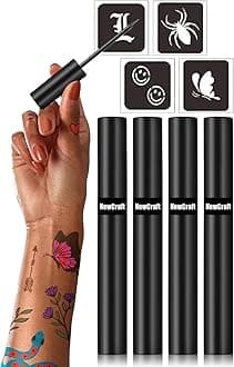 NewCraft Black Temporary Tattoo Kit 4 Count