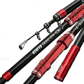 Telescopic Fishing Rod, Carbon Fiber Travel Surf Rod, Spinning Power Lure 2-9Oz, 20-50LB，Medium-Heavy Throwing Surfcasting Baitcasting Pole, Distance Throwing Fishing Rod