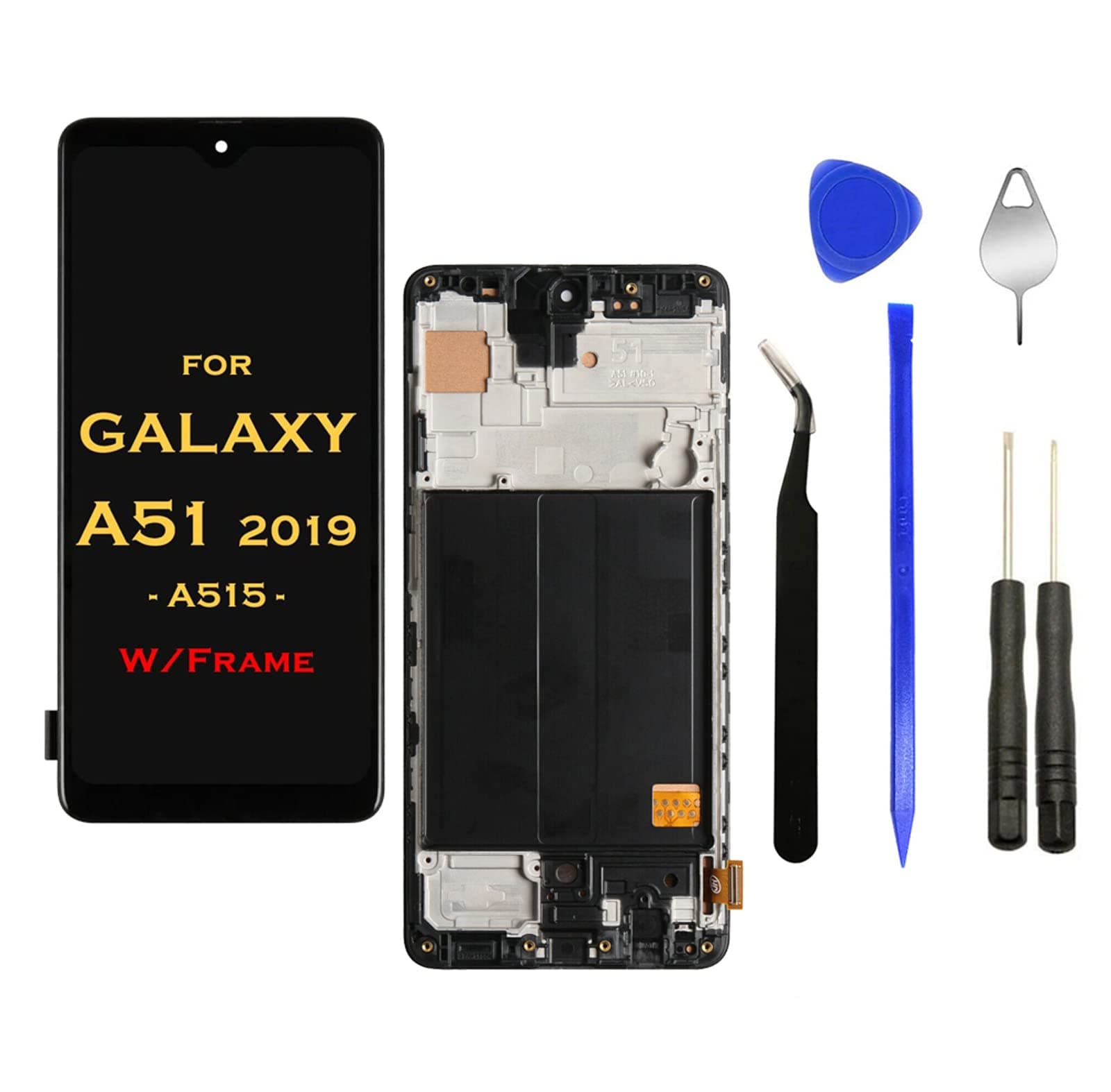 Eaglewireless LCD Display Screen with Front Touch Screen Digitizer Pre-Installed Assembly for Samsung Galaxy A51 A515 A515F A515F/DS A515F/DSN SM-A515F/DST SM-A515F/DSM SM-A515F/N (Not for A51 5G)