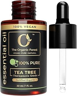 100% Plant Based Tea Tree Oil - Organic Tea Tree Essential Oil for Hair, Skin, Nails & Face Acne - Therapeutic Grade Essential Oil for Aromatherapy