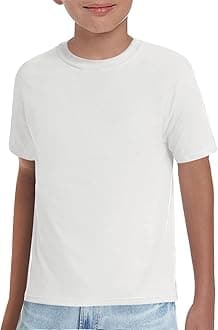 Haloumoning Boys T-Shirts Kids Short Sleeve Crewneck Solid Basic Tees Casual Tops 5-14 Years