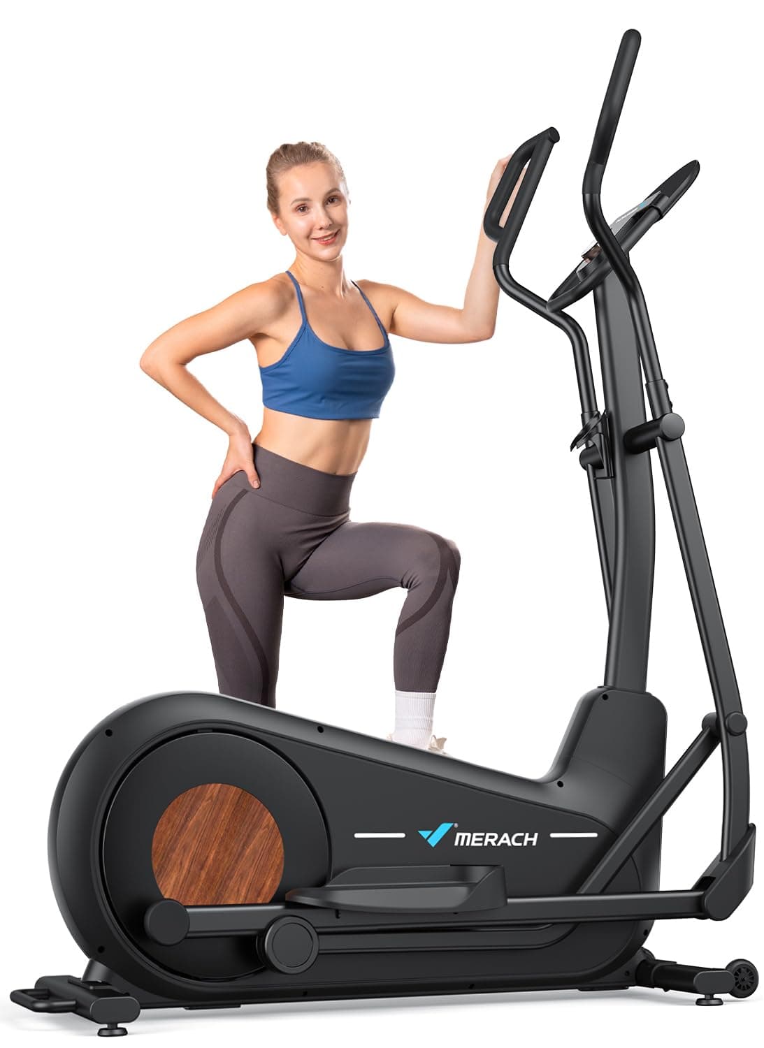 Elliptical Machine, Elliptical Exercise Machine for Home with Hyper-Quiet Magnetic Drive System, Elliptical Training Machines with16.5-19IN Stride, Automatic Resistance, 400lbs Capacity