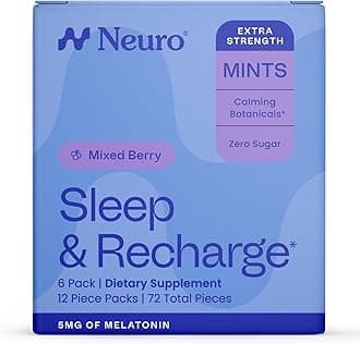 Neuro Sleep & Recharge Meltaway Mints - Sleep Aid for Adults with Melatonin 5mg, Chamomile & Elderberry - Travel Essentials for Nighttime Relaxation & Healthy Rest Cycle - Mixed Berry (72 ct)
