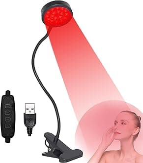 Red Light Therapy for Face and Body, 18 LEDs 660nm Red and 850nm Near Infrared LED Red Light Therapy Light with Angle Adjustable and Clip, Suitable for Body at Home Skin Care Pain Relief