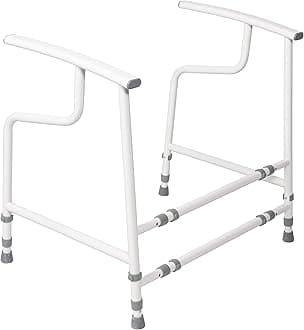 NRS Healthcare Nuvo, Contemporary, Open Backed, Width and Height Adjustable, Toilet Safety Frame