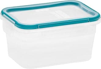Total Solution 8.5-Cup Plastic Food Storage Container with Lid, 8.5-Cup Rectangular Meal Prep Container, Non-Toxic, BPA-Free Lid with 4 Locking Tabs, Microwave, Dishwasher, and Freezer Safe