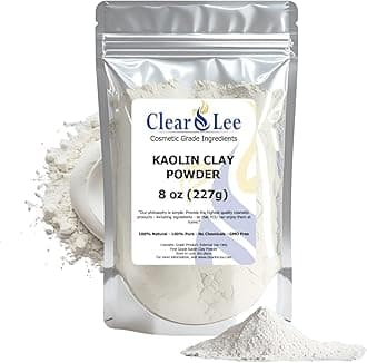 Kaolin Clay Cosmetic Grade Powder - 100% Pure Natural Powder - Great For Skin Detox, Rejuvenation, and More - Heal Damaged Skin - DIY Clay Face Mask (8 oz)