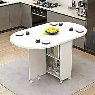 Folding Dining Table on Casters Retractable Dining Table Extendable Dining Table Seats 4-6 Movable Extendable Kitchen Table Kitchen Table Dining Table gateleg Table Space Saving (Color : G, Size : L