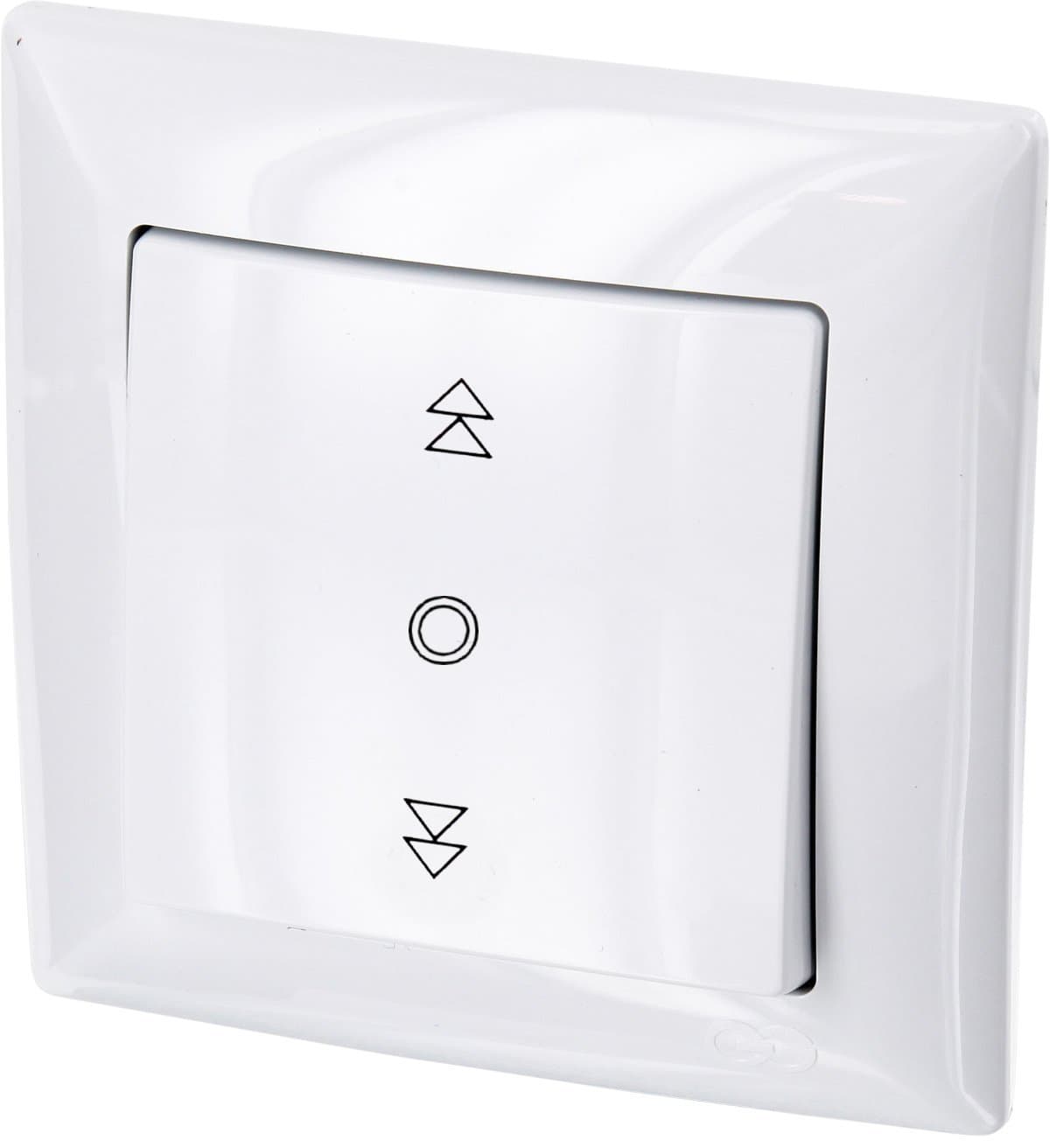 UP shutter switch, rolling shutter, all in one frame, flush-mounted insert and cover (series G1, pure white)