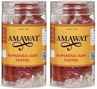 AMAWAT Alphonso Aam Papad Toffee (200gm; Pack of 2) | Premium Dried Aam Papad Candy | Sweet Mango Toffee