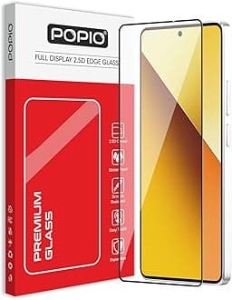 POPIO Tempered Glass Screen Protector Compatible for Redmi Note 13 / Redmi Note 13 Pro (Black) Edge-To-Edge Protector Coverage, Pack Of 1 Compatible with Cellphone