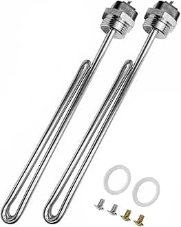 02582 Water Heater Element Fit for A.O.Smith GE Kenmore Maytag Whirlpool, 4500W 240V Foldback Heating Elements Screw-in Low Watt Density, 2 Pack