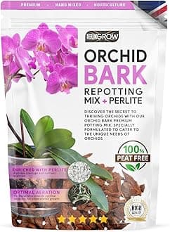 Specialized Orchid Bark Mix with Perlite - Perfect for Orchid Potting and Repotting - Enhances Drainage and Aeration (1L)