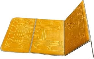 Generic Foldable Prayer Meditation Mat with Back Rest Sajjada Janamaz (Gold)