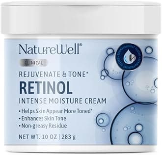 NATURE WELL Clinical Retinol Rejuvenate & Tone Moisture Cream for Face, Body, & Hands, Boosts Skin Firmness, Enhances Skin Tone, No Greasy Residue, 10 Oz