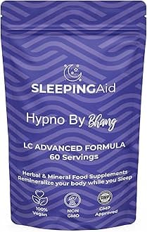 Hypno by Bhang Sleeping Tablets - Herbal Sleep Aid Supplement for Deep, Restful Sleep Supports Nights of Restful Sleep for Adults - Natural Sleep Support for Better Sleep Quality (1 Count 60 Tablets)