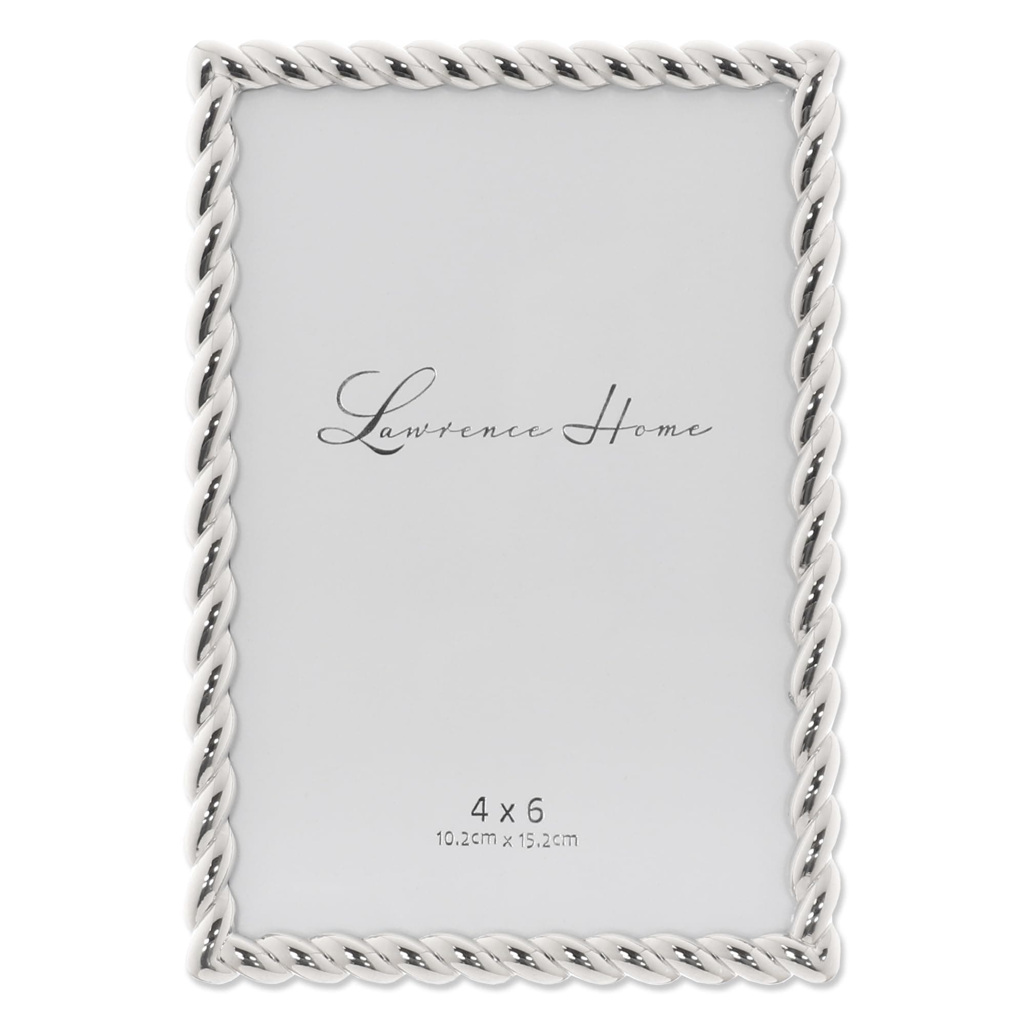 Lawrence Frames Rope Design Metal Frame, 4x6, Silver