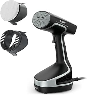 Tefal Handheld Clothes Steamer, Powerful 90g/min Steam Boost, Ready to Use in 25 Seconds, Black and Silver, DT8250