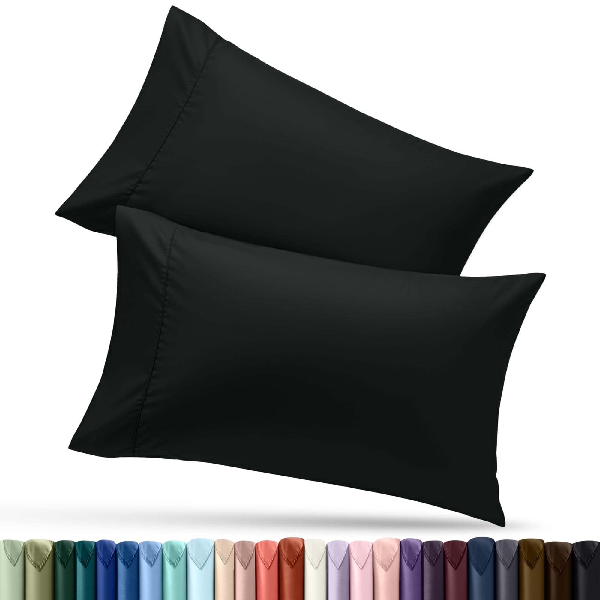 Utopia Bedding King Pillow Cases - 2 Pack - Envelope Closure - Soft Brushed Microfiber Fabric - Shrinkage and Fade Resistant Pillow Covers King Size 20 X 40 Inches (King, Black)