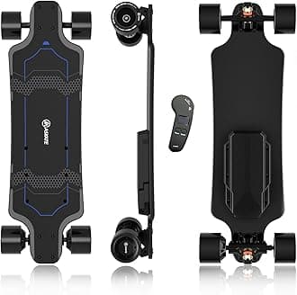 Askate A1 Electric Skateboard with Remote, Long Range Up to 17 Miles, 8 Ply Canadian Maple, Smooth 4-Speed Remote Controller, Suitable for Younger Beginners