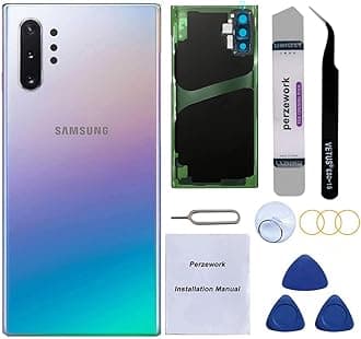 Rear Back Glass Replacement for Samsung Galaxy Note 10 Plus with Reparing Toolkit and Pre-Installed A-dhesive (Aura Glow)