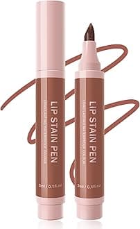 Lip Stain Liner Pen-1Pcs Nude Brown Lip Tint Stain Liquid Lipstick Lip Liner Pencil,Matte Lipcolor Lipstain,Longlasting Waterproof Lip Gloss,Precise Chisel Tip Lipgloss,Makeup Gift for Women-02