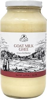 MT. CAPRA SINCE 1928 Goat Milk Ghee | Grass Fed Clarified Butter High in MCT Oil Perfect for Bulletproof Coffee, Keto, Paleo, and Whole 30 Diets | Pastured Raised and Unsalted | (24 fl oz)