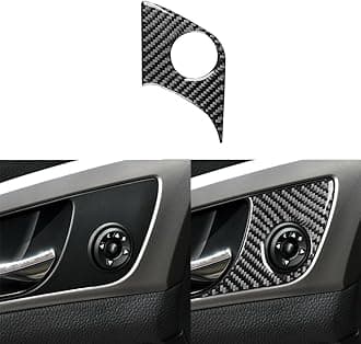 Car Rear Mirror Adjustment Panel Sticker Real Carbon Fiber Trim Compatible with Hyundai Veloster 2012 2013 2014 2015 2016 2017 Black Accessories