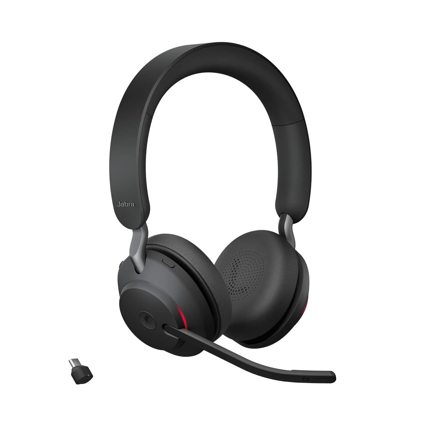 Evolve2 65 Wireless PC Headset – Noise Cancelling Microsoft Teams Certified Stereo Headphones With Long-Lasting Battery – USB-C Bluetooth Adapter – Black