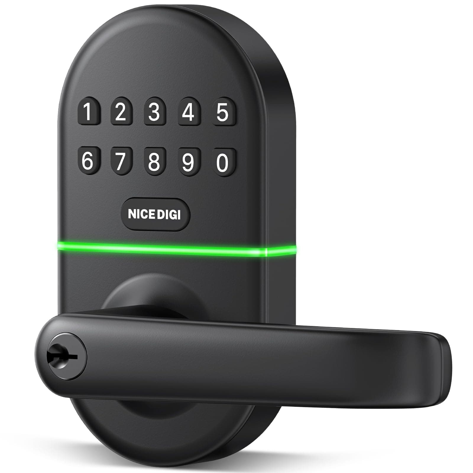 Smart Keypad Door Lock with Handle: Keyless Entry for Front Door - Electronic Digital Lock - Easy Installation (Z1A)