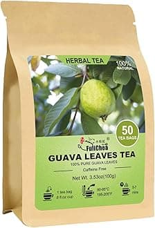 FullChea - Guava Leaves Tea Bags, 50 Teabags - Hojas De Guayaba, Premium Guava Leaf Tea - Non-GMO - Caffeine-free - Boost Immunity & Rich in Antioxidants