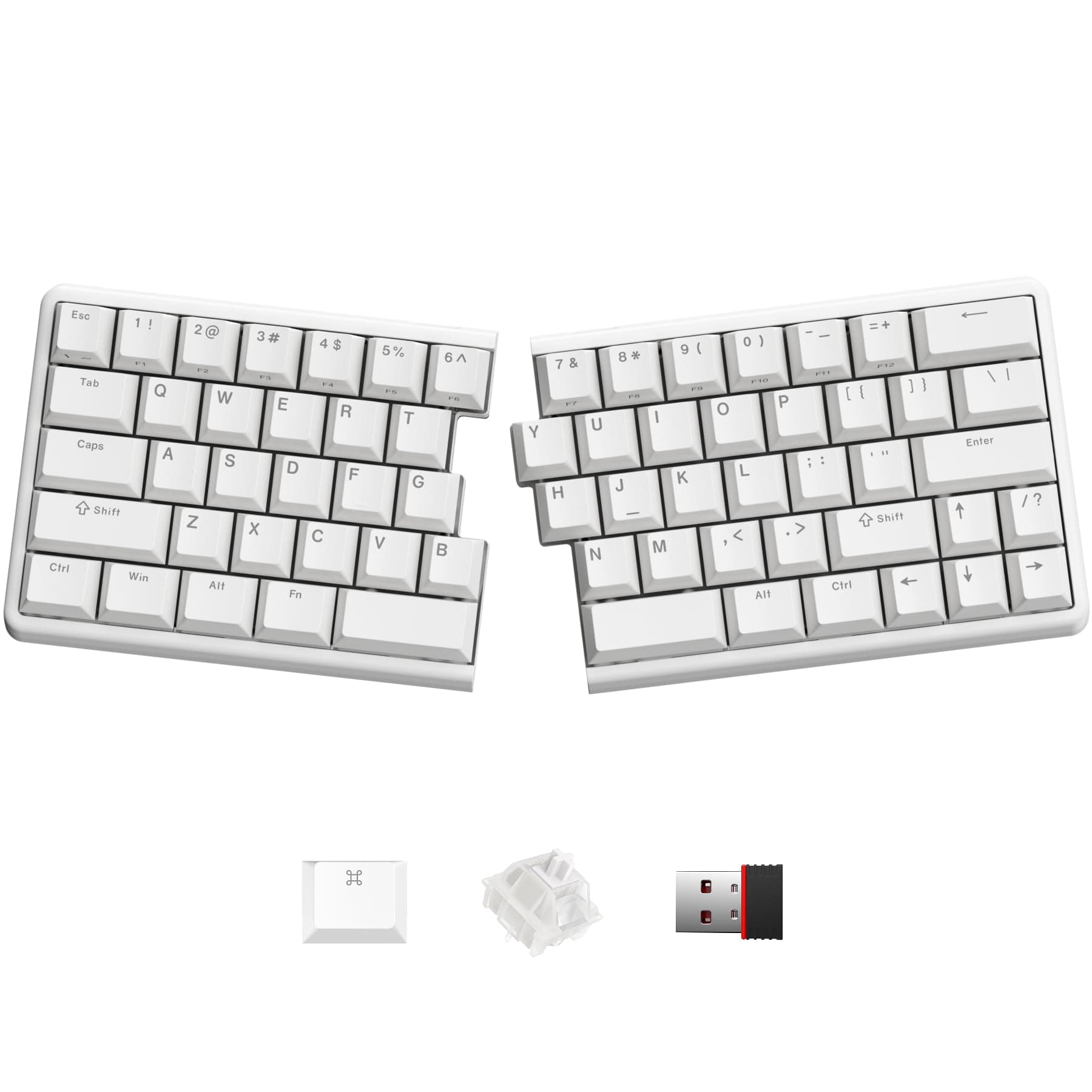 Wireless Ergonomic Split Mechanical Keyboard - Linear, Hot-Swappable, Compact 60% Layout, Programmable for Mac & Windows, PBT Keycaps(Standard Version)