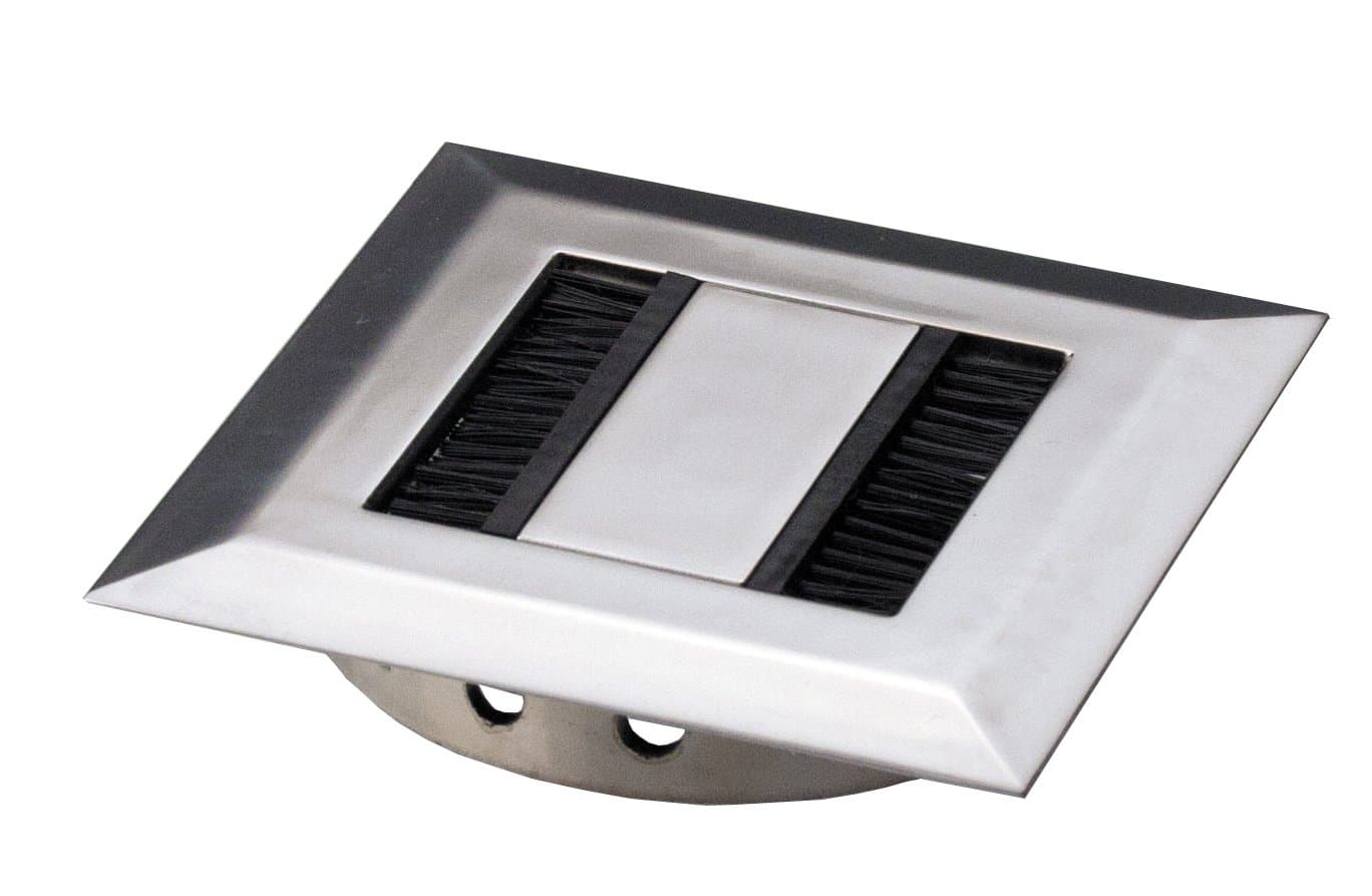 Cable Pass 80 mm Diameter Chrome Rectangular, Zamak Square w/H 80 x 13