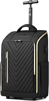 Rolling Backpack Waterproof Commuter Backpack with Wheels for Business, Laptop Compartment for 15.6-Inch Laptop, Wheeled Carry-On Bag for Adults