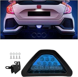 Car F1 Style Brake Light, DRL Fog Rear Tail Third Brake Light, Waterproof Triangle Warning Flash Lamp with 12 LED, Universal Car Accessories for Motorcycles Trucks Safety Stop (Blue)