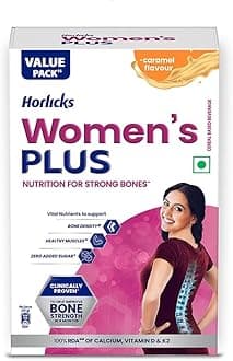 - Horlicks Women's Plus Chocolate Nutrition Drink 750 g BIB, Nutrition for strong Bones with 100% daily Calcium & Vitamin D - No Added Sugar