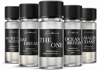Scentiment Luxury Hotel Scents – 5 Fragrance Oil Set | Secret Desires, Day Dream, The One, Ocean Breeze & Amalfi Coast | Fresh, Floral, Woody & Citrus Scents | Home Diffuser Oils (5 x 20 mL)
