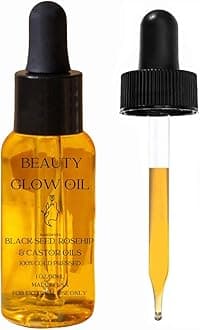 Black Seed Oil, Rosehip Oil, Castor Oil Organic Cold Pressed for Face Anti-Aging Miracle Facial Moisturizer Serum Natural Skincare Fortifying Hydrates Skin Moisturizing Beauty Glow Oil 1 Fl Oz/30mL