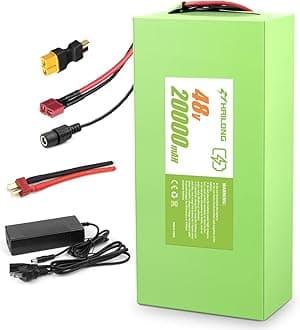 RANSYRI 48V 20Ah Universal Power Pack Lithium Ion Battery| 30A BMS & Waterproof PVC Case | XT60/T-Plug Ready | 200-1200W Systems Support