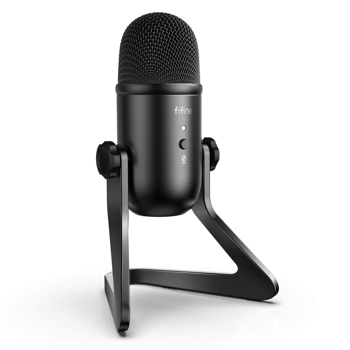 FIFINE USB Podcast Microphone for Recording Streaming, Condenser Computer Gaming Mic for PC Mac, Headphone Output&Volume Control, Mic Gain Control, Mute Button for Vocal, YouTube (K678)