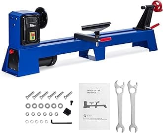 GAOMON Wood Lathe, 14" x 40" Benchtop Wood Lathe Machine 0.5 HP Infinitely Variable Speed 1040-2980 RPM, Wood Turning Lathe Machine with Wrench & 2 Chisels for Woodworking, Woodturning