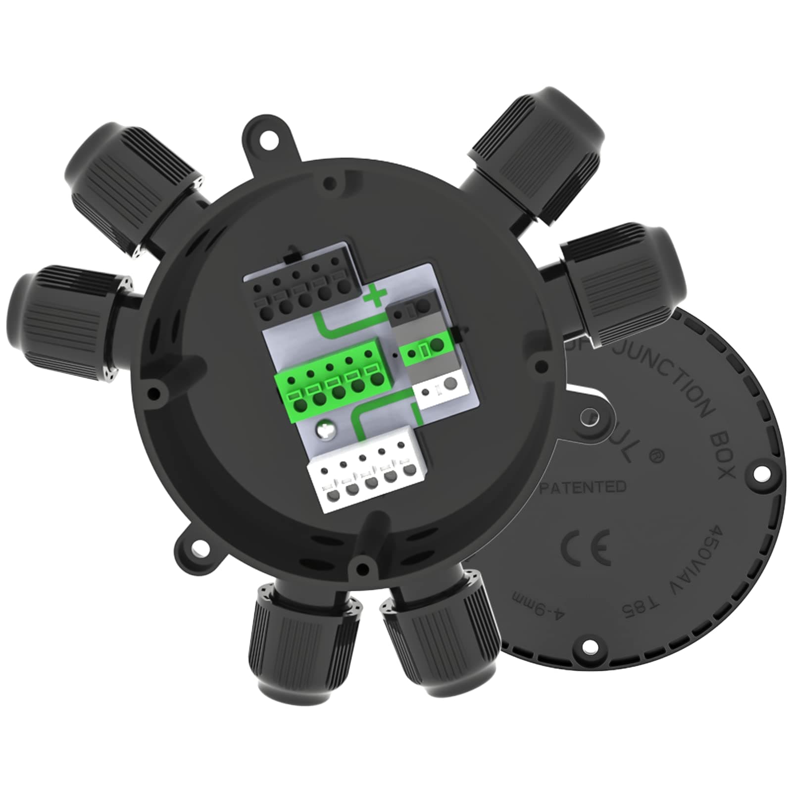 Junction Box Cable Connector Waterproof Cable Connector Junction Box Waterproof Electrical Connector Box 2-6 Way 22-10 AWG 32A for Ø4-9mm Cable (Easy to Install)