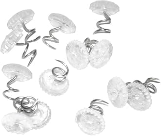 Attmu 200 Pcs Upholstery Tacks Headliner Pins Clear Heads Twist Pins for Slipcovers and Bedskirts, 0.5 Inches Bed Skirt Pins
