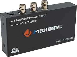 J-Tech Digital SDI Splitter | 1 Input, 2 Outputs | Supports up to 1320ft. | Compatible with SD, HD, 3G-SDI for Cameras, Monitors [JTDSDI0102]