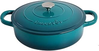 Crock Pot 112002.02 Artisan 5 Quart Enameled Cast Iron Braiser Pan, Teal Ombre