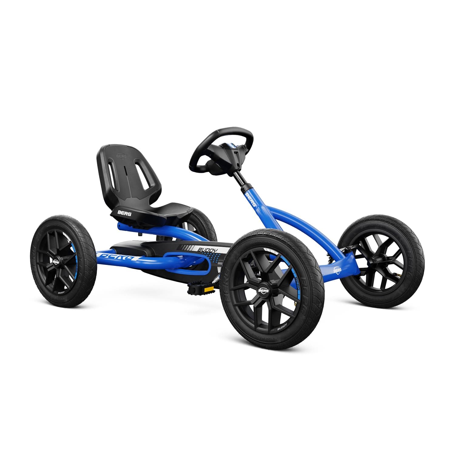 Toys Buddy Blue Pedal Go Kart for Kids– Adjustable Ride On Toy for Ages 4-8 – Go Karts with BFR System and Adults Outdoor Pedal Car for Kids