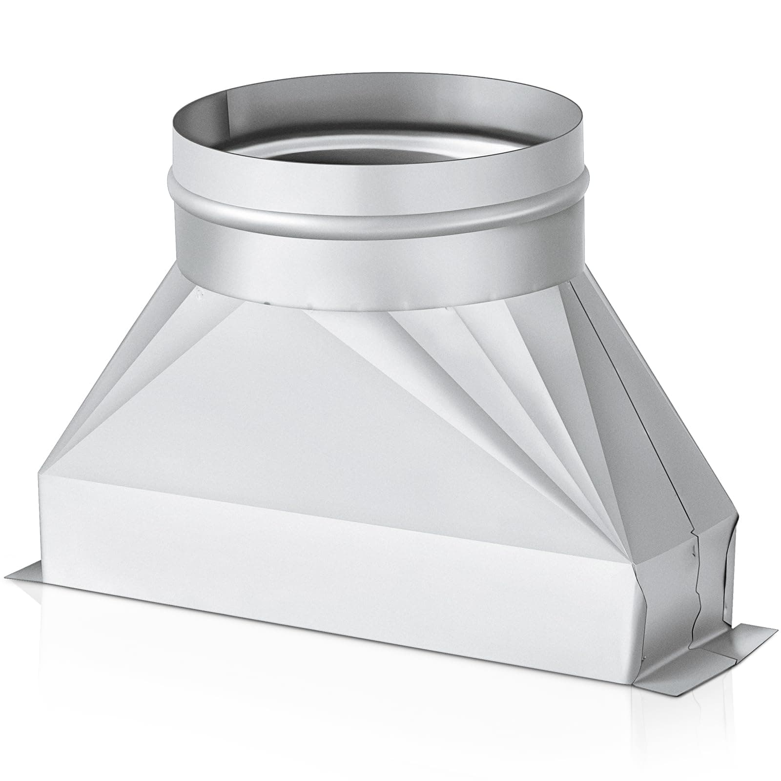 3-1/4" x 10" x 6'', 6" Diameter Rectangular to Round Duct Galvanized Transition Galvanized Round Transition Microwave Vent Kit for Connecting HVAC Duct Pipe Fittings