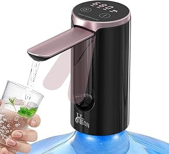 Hoteon Automatic Water Dispenser Pump, 3 Quantitative Settings Drinking Water Pump with LED Display, Foldable USB Rechargeable Electric Mini Water Pump for 20 Litre Bottle Can for Home